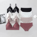 Bra and Panty Set with V-Neck Style